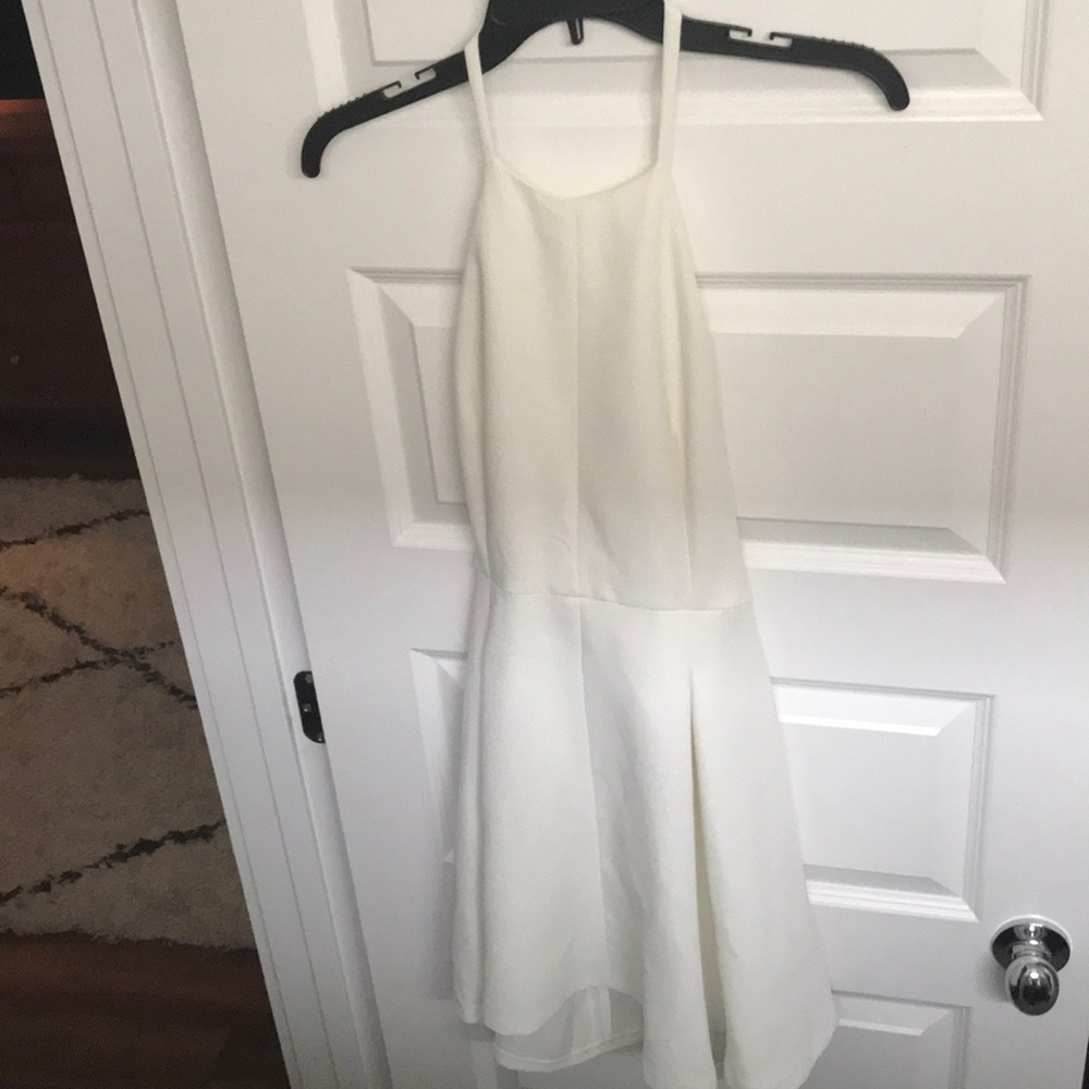 Zara White Open-back Halter Dress (Size L)